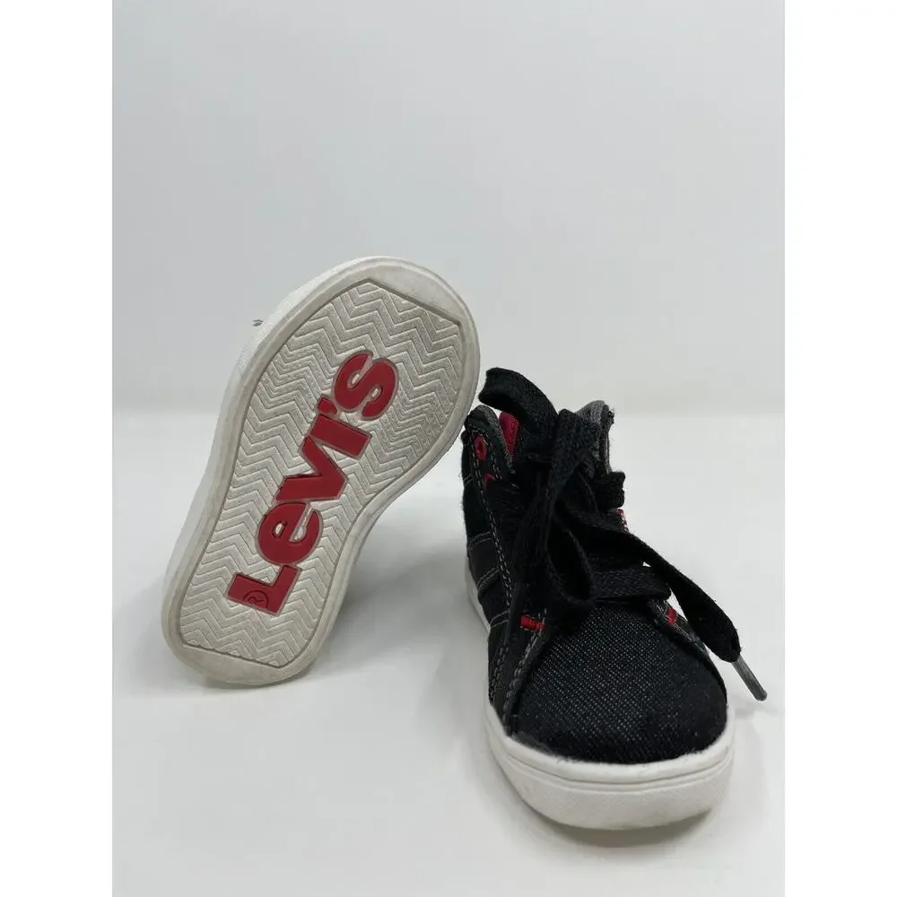 Levis Baby Shoes Sneakers Size 5 Black/White/Red Children Boot Tennis